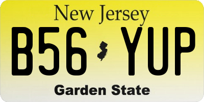 NJ license plate B56YUP