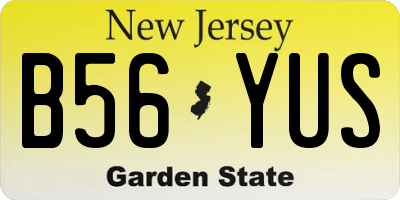NJ license plate B56YUS