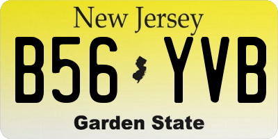 NJ license plate B56YVB