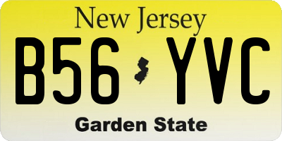 NJ license plate B56YVC