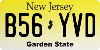 NJ license plate B56YVD