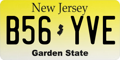 NJ license plate B56YVE