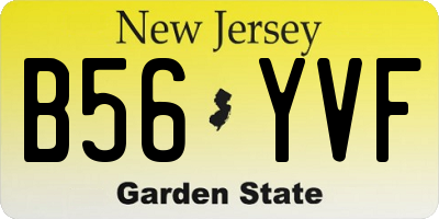 NJ license plate B56YVF