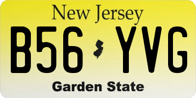 NJ license plate B56YVG