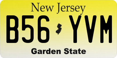 NJ license plate B56YVM