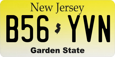 NJ license plate B56YVN