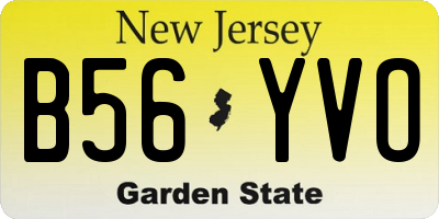 NJ license plate B56YVO