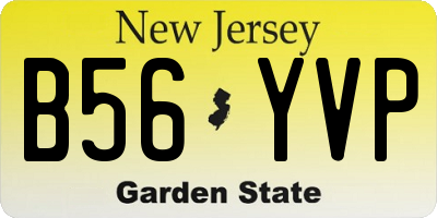 NJ license plate B56YVP