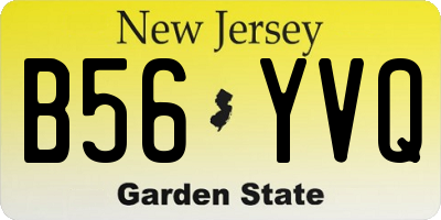 NJ license plate B56YVQ