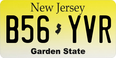 NJ license plate B56YVR