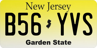 NJ license plate B56YVS