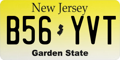 NJ license plate B56YVT