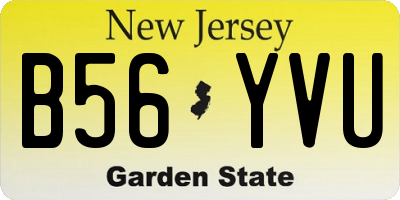 NJ license plate B56YVU