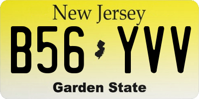 NJ license plate B56YVV