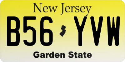 NJ license plate B56YVW
