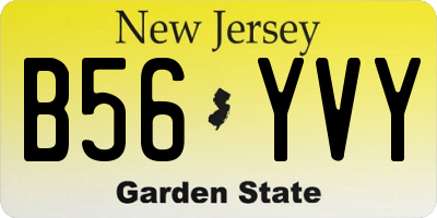 NJ license plate B56YVY
