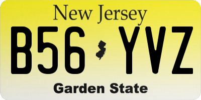 NJ license plate B56YVZ