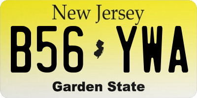 NJ license plate B56YWA
