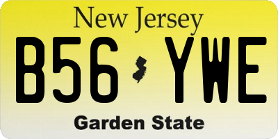 NJ license plate B56YWE