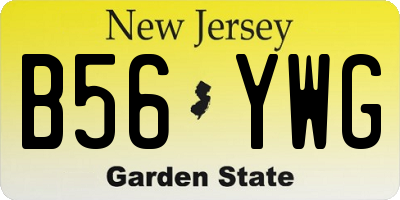 NJ license plate B56YWG