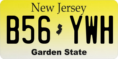 NJ license plate B56YWH