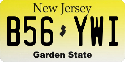 NJ license plate B56YWI