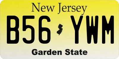 NJ license plate B56YWM