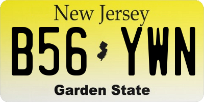NJ license plate B56YWN