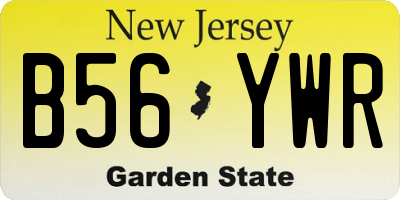NJ license plate B56YWR