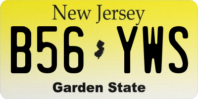 NJ license plate B56YWS