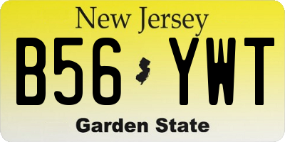NJ license plate B56YWT