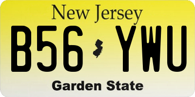 NJ license plate B56YWU