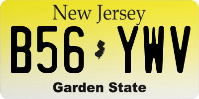 NJ license plate B56YWV