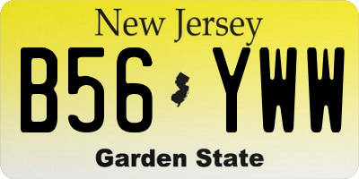 NJ license plate B56YWW