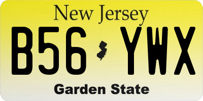 NJ license plate B56YWX