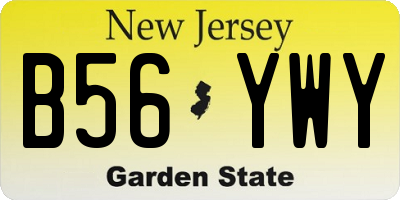 NJ license plate B56YWY