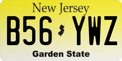 NJ license plate B56YWZ