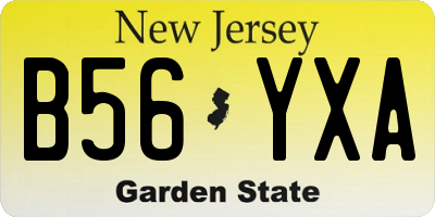 NJ license plate B56YXA