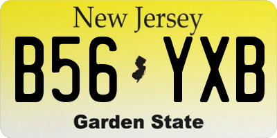 NJ license plate B56YXB
