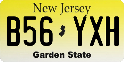 NJ license plate B56YXH