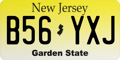 NJ license plate B56YXJ