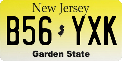 NJ license plate B56YXK