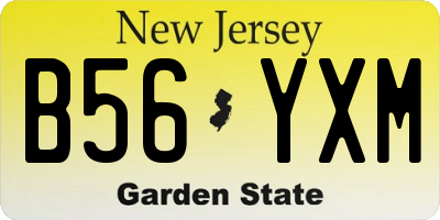 NJ license plate B56YXM
