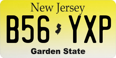NJ license plate B56YXP