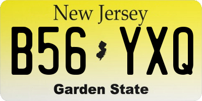 NJ license plate B56YXQ