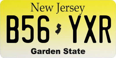 NJ license plate B56YXR