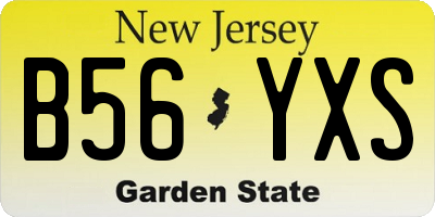 NJ license plate B56YXS