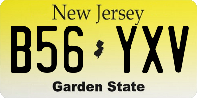 NJ license plate B56YXV