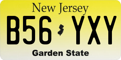 NJ license plate B56YXY