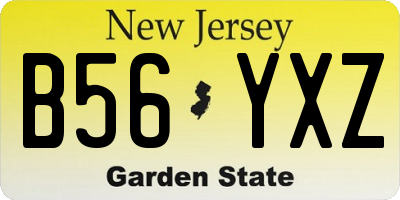 NJ license plate B56YXZ